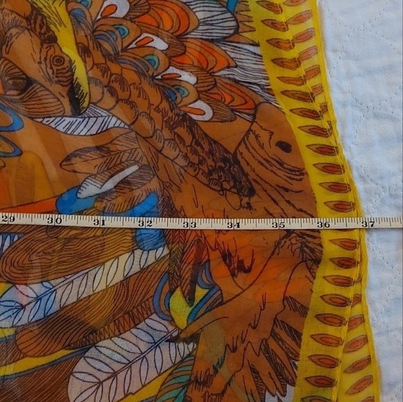 Vintage Italy Fulars Vicose Parakeet Wrap Scarf (long) - Picture 2 of 8